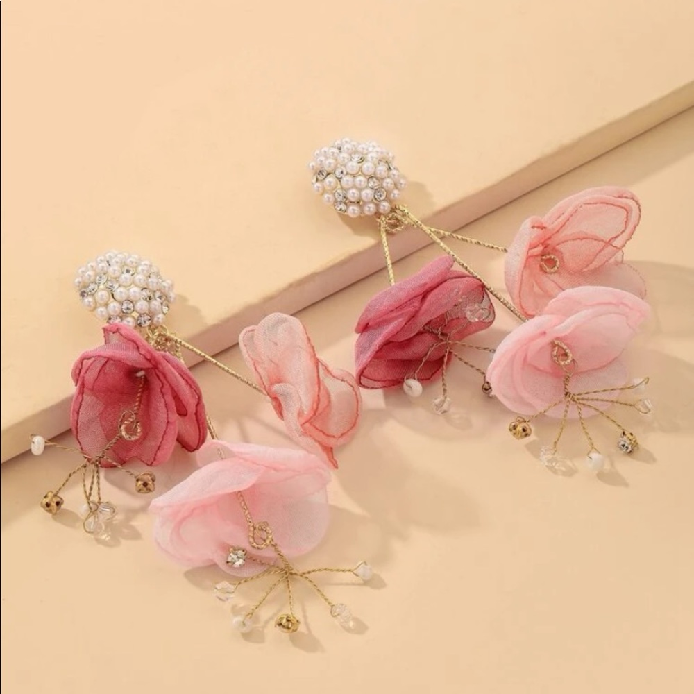 Pearl Petal drop earrings